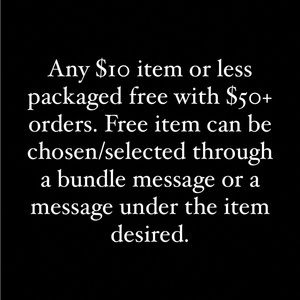 Free item ($10 or less) with $50+ purchase